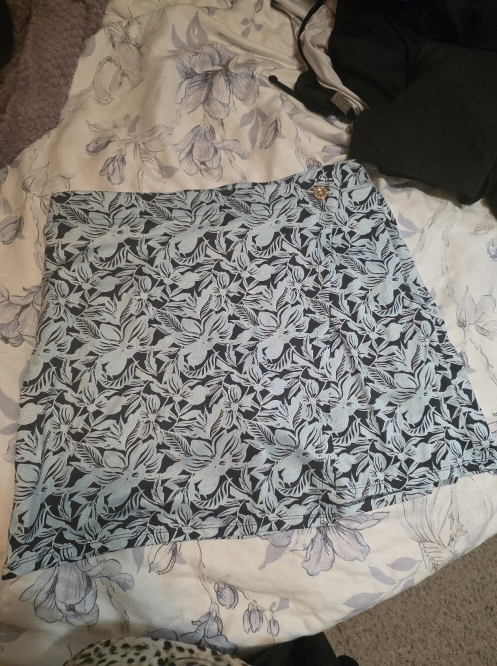 Light Blue Floral Wrap Swim Sarong - Women